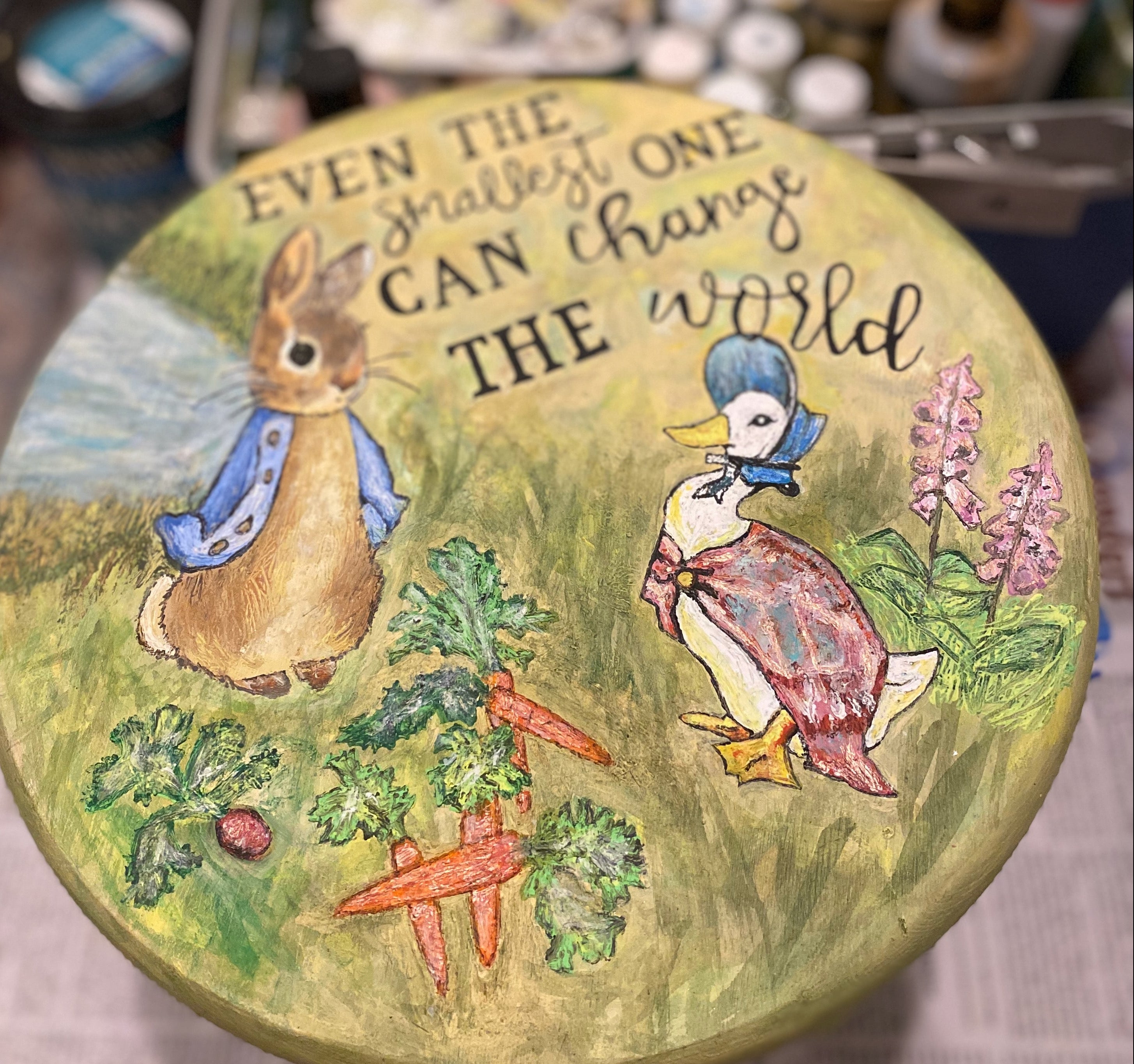 Hand-Painted Stool