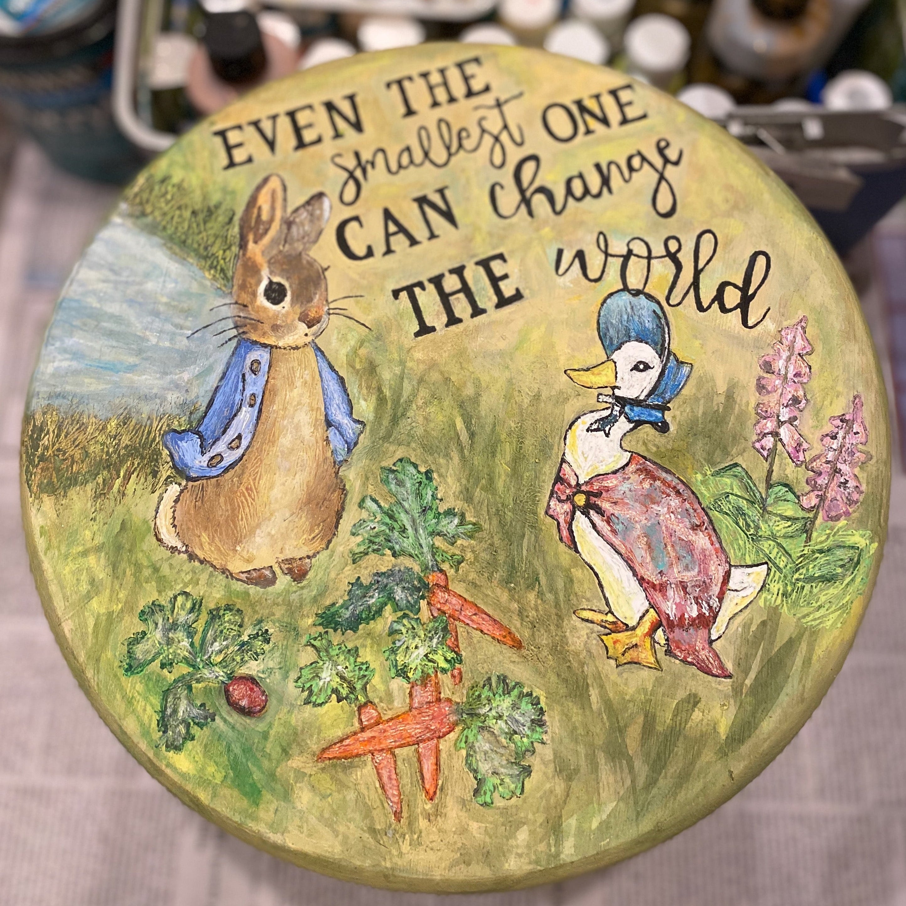 Hand-Painted Stool