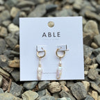 Chunky Freshwater Pearl Drop Hoops
