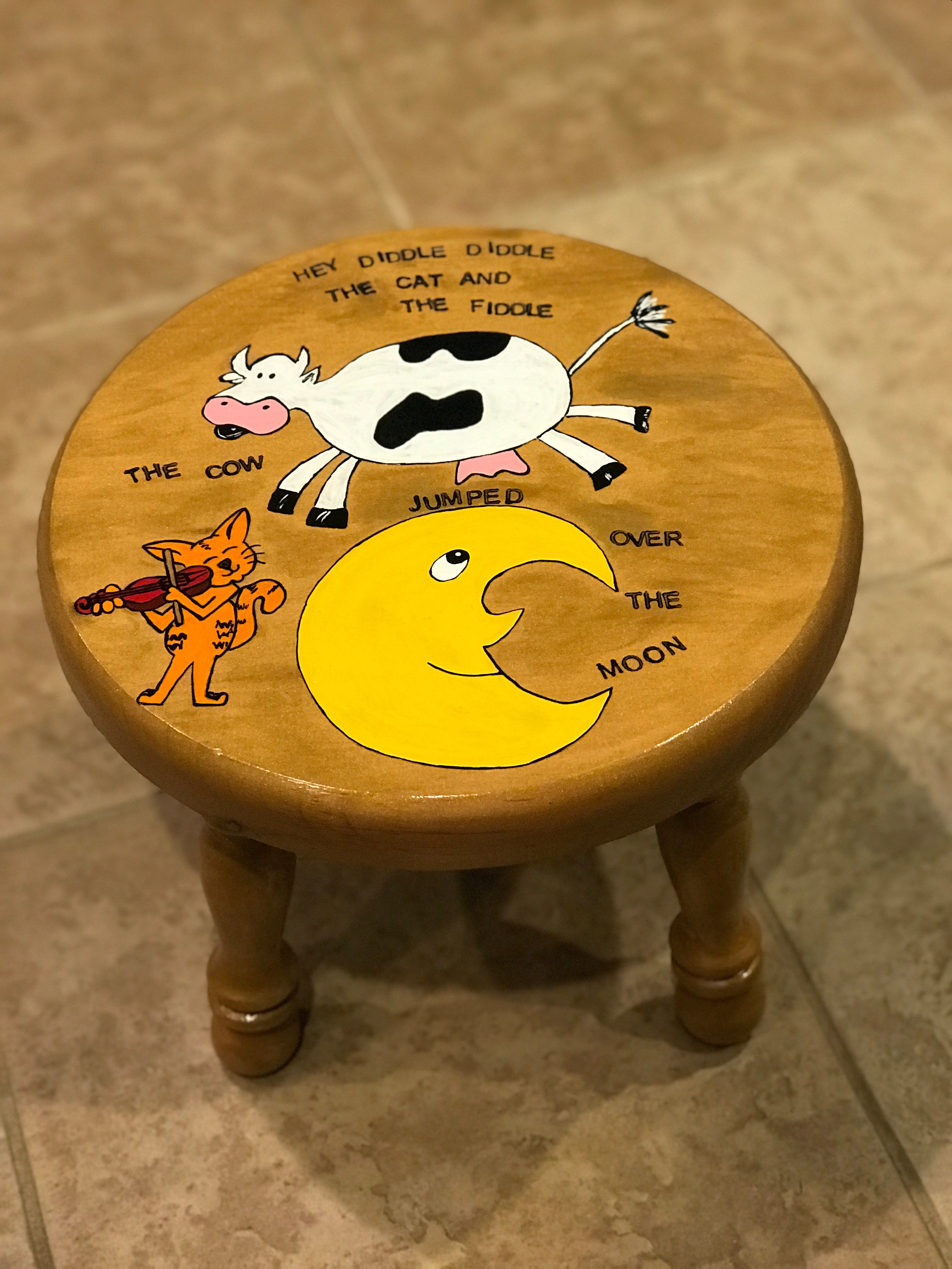 Hand-Painted Stool